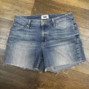 Paige Blue Denim Women’s Size 28 Cut Off Jean Shorts Distressed Brigitte